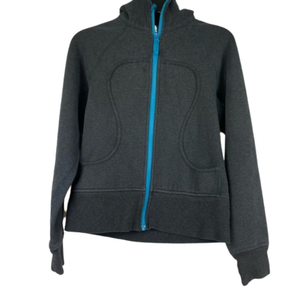 Lululemon gray blue full zip hoodie sweater size 6